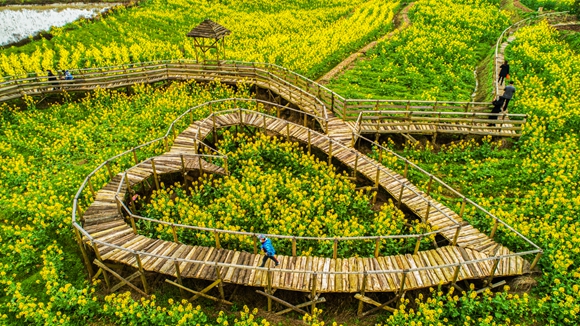 “心”型廊橋。廖濤 攝