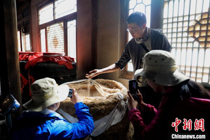 圖為青稞酒文化展示。　薛蒂 攝