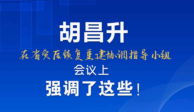 圖解|胡昌升在省災(zāi)后恢復(fù)重建協(xié)調(diào)指導(dǎo)小組會(huì)議上強(qiáng)調(diào)了這些！