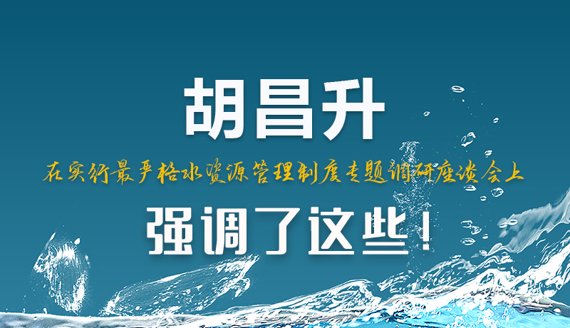 圖解|胡昌升在實行最嚴(yán)格水資源管理制度專題調(diào)研座談會上強調(diào)了這些！