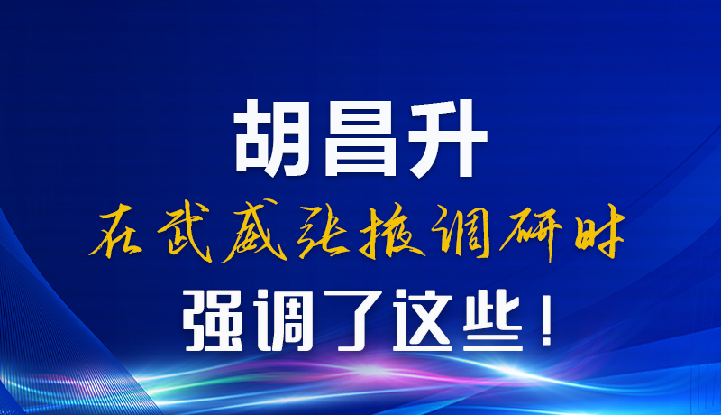 圖解|胡昌升在武威張掖調(diào)研時強(qiáng)調(diào)了這些！